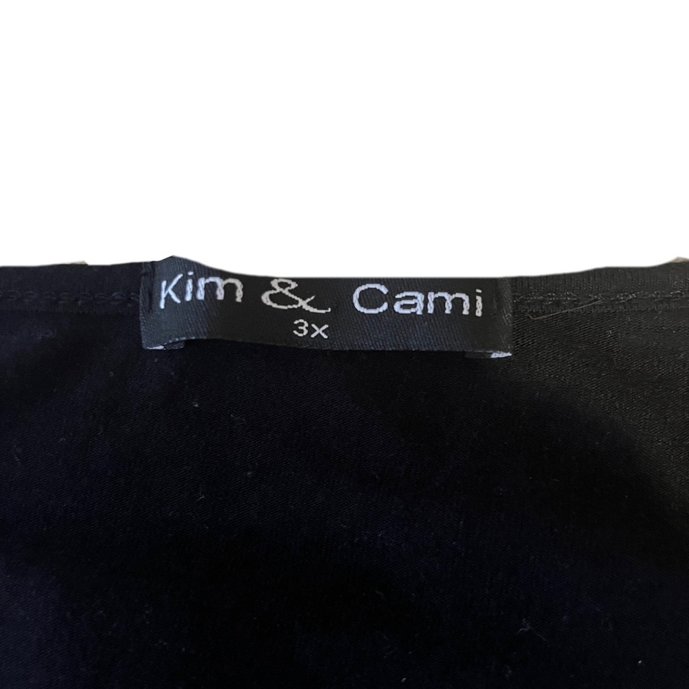 Kim & Cami Women’s Black Short Sleeve Top With Mesh Embroidery 3XL - Picture 5 of 5